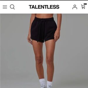 TALENTLESS Black Athletic Shorts with Drawstring Waist